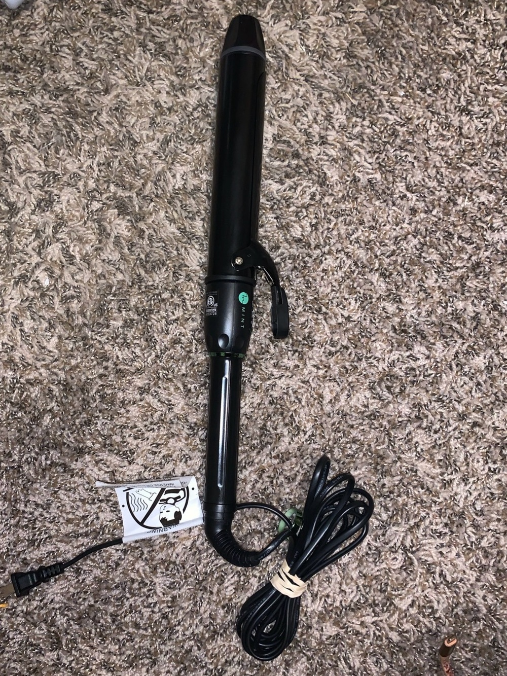 Mint Black Curling Wand with Clamp - Salon Styling Tool